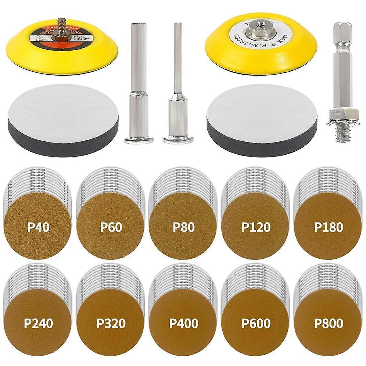 3 In Gold Sanding Discs, Hook and Loop Sandpaper Sander,Polishing Kit