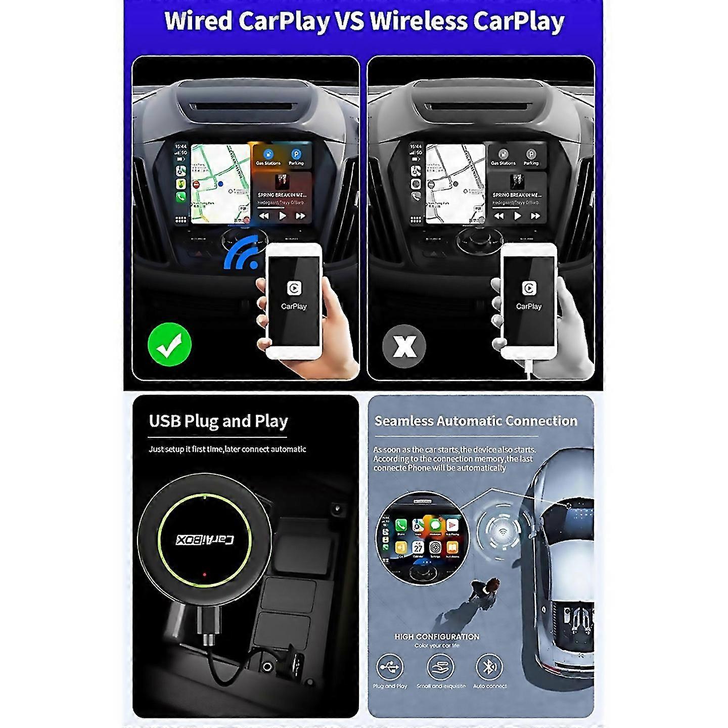 For Caraibox Carplay Adapter Car Smart Ai Box Plug