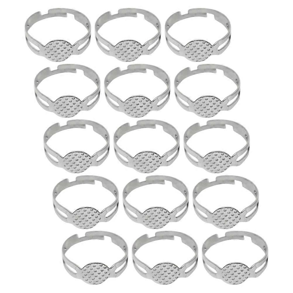 Metal Ring Blanks Adjustable Ring Bases for DIY Crafts 60Pcs Set