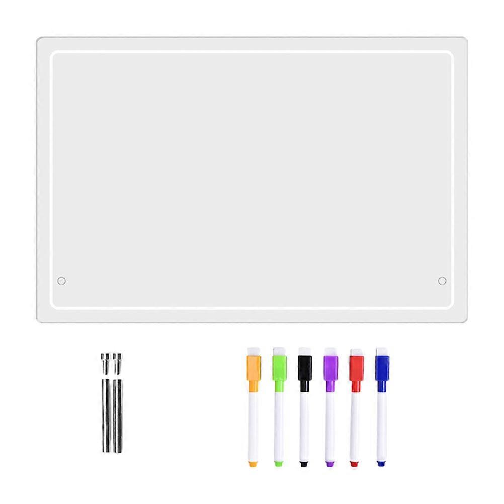 White Acrylic Dry Erase Board for Office Planning 2Sets