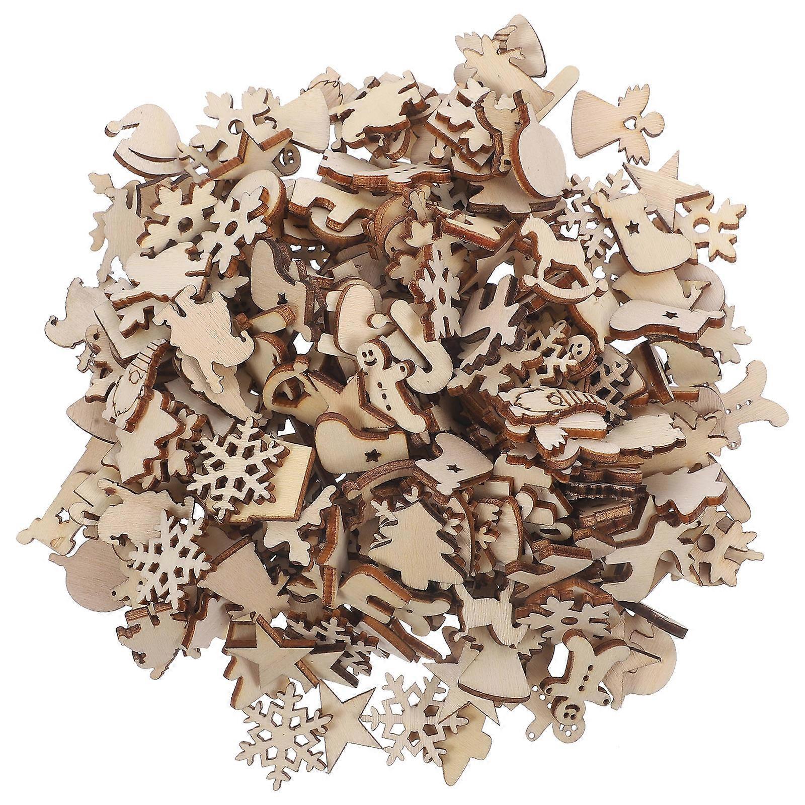 Unfinished Wood Slices for Christmas Crafts with 600Pcs Wood Hanging Ornaments