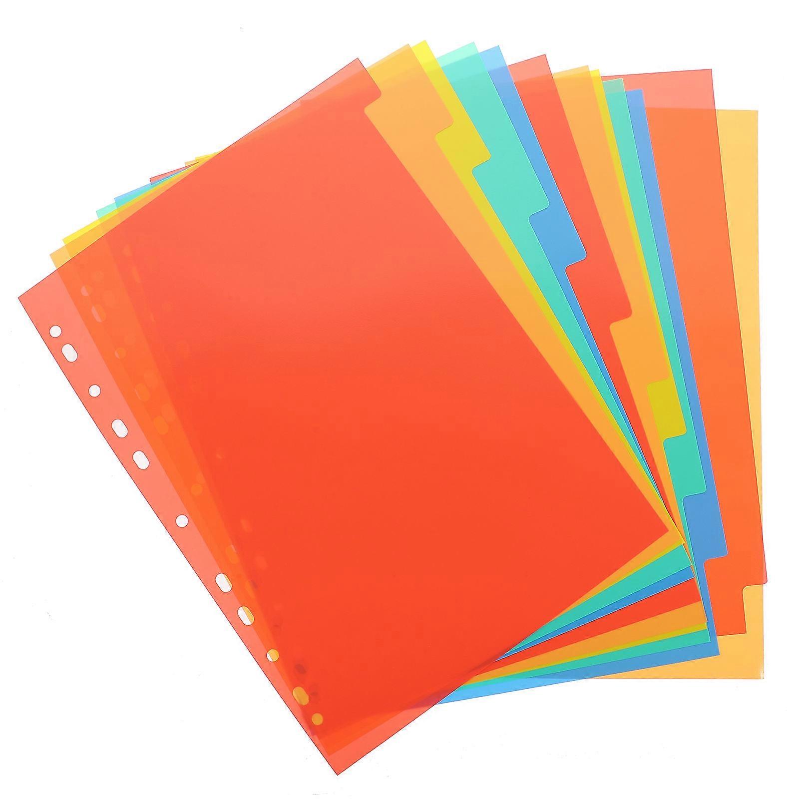 A4 Binder Dividers Dark Red for Notebook 6Sets PVC Material