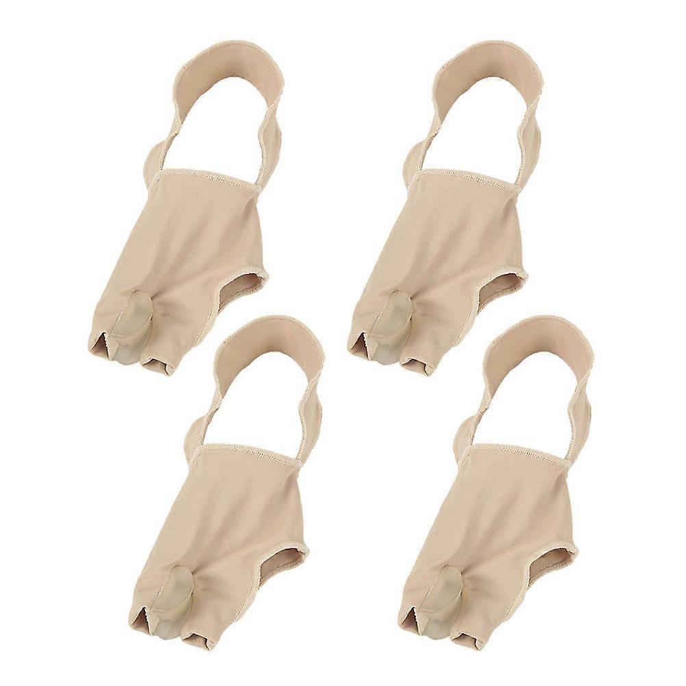Toe Spacer Separator Corrective Foot Cover for Big Toe Alignment 6Pairs Beige