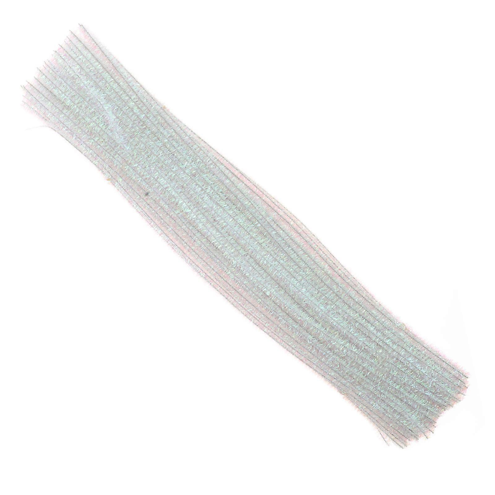 100Pcs Sparkly Tinsel Pipe Cleaners For Children's DIY Projects Flexible Shape Iridescent Chenille Stems Multi Craft Material
