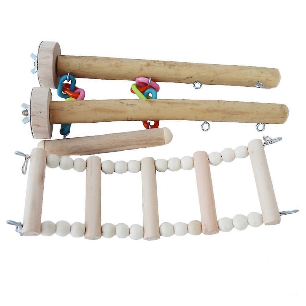 Parrot Ladder Swing Wood Ladder Toy for Activity 12Pcs Assorted Color