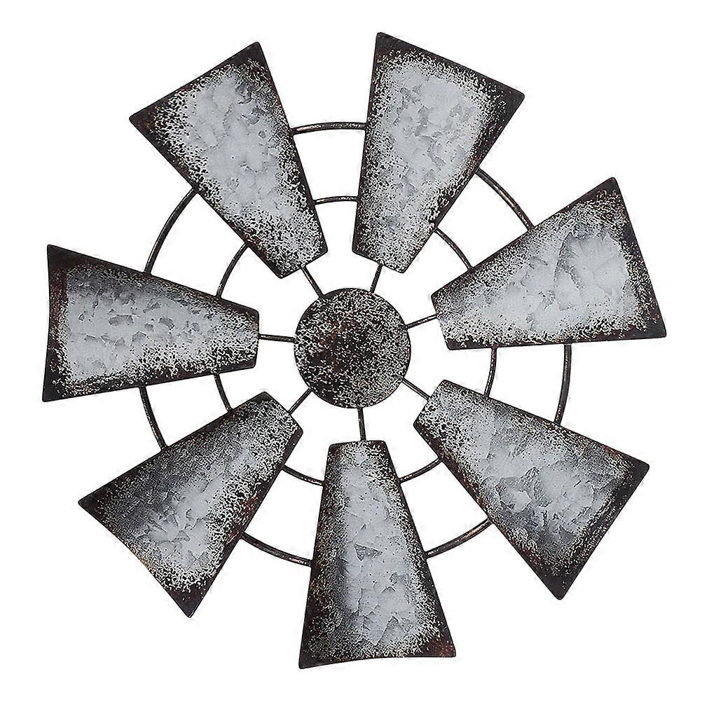 Lantlig väggdekoration järn väderkvarn konst för upphängning 2 st rustik hemprydnad