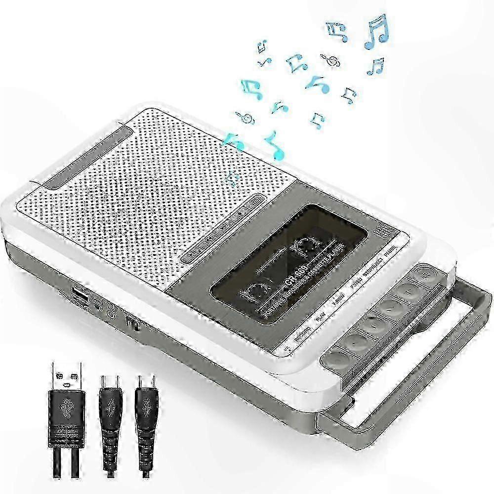 Portable Cassette Player with USB SD Card Recording and Microphone Function for MP3 Conversion