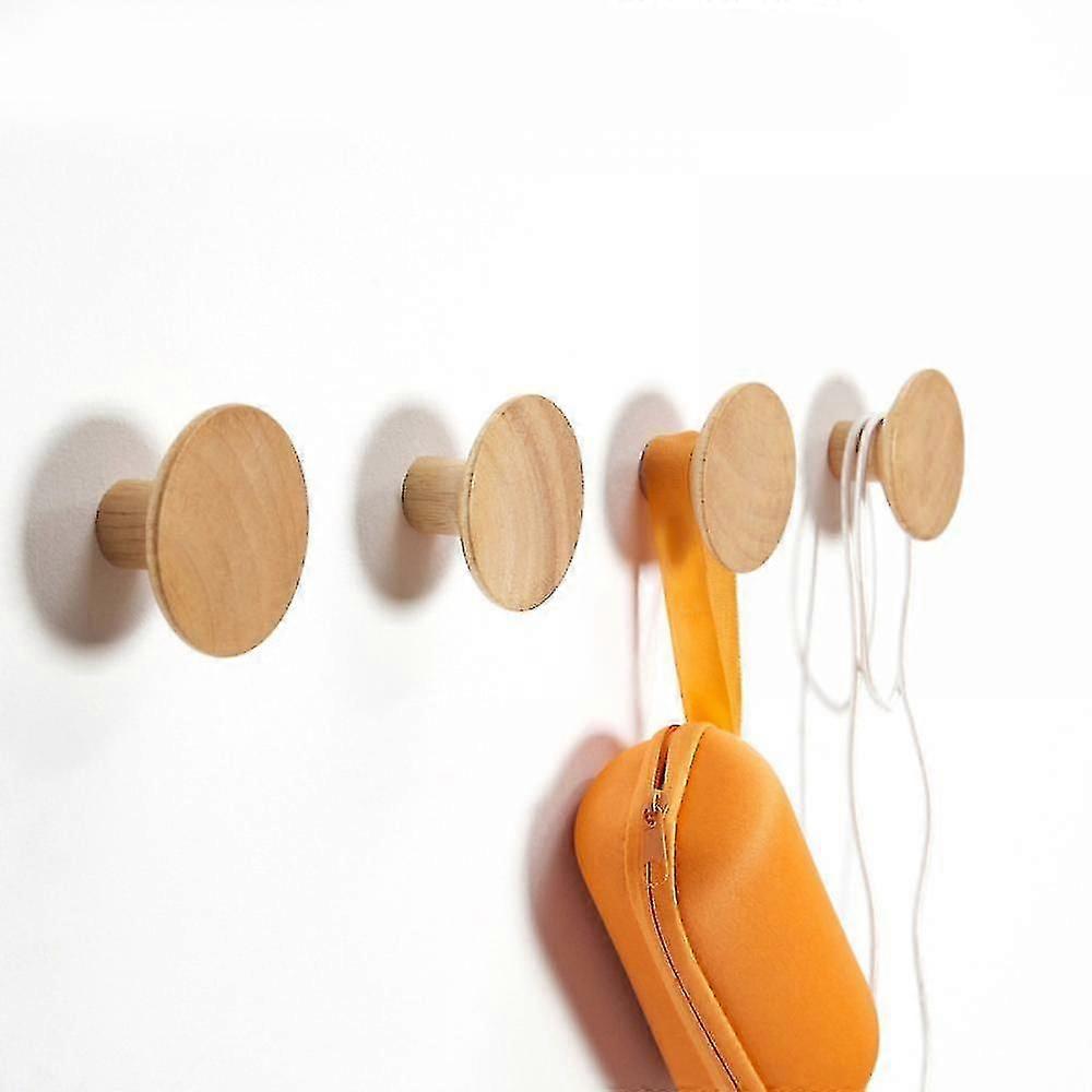 4pcs Cabides de parede de madeira ganchos de enforcamento