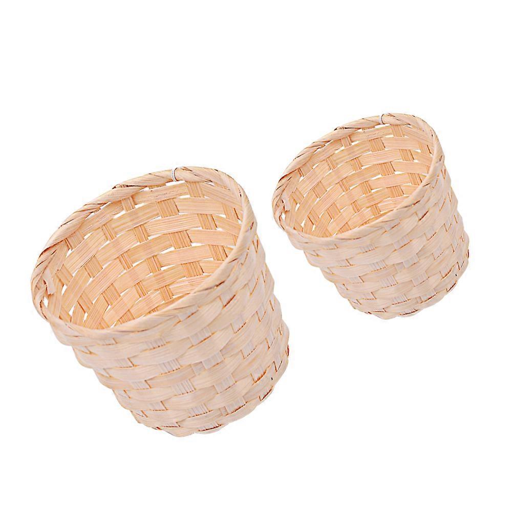 Rustic Bamboo Woven Bushel Baskets for Storage 24Pcs Multipurpose Set