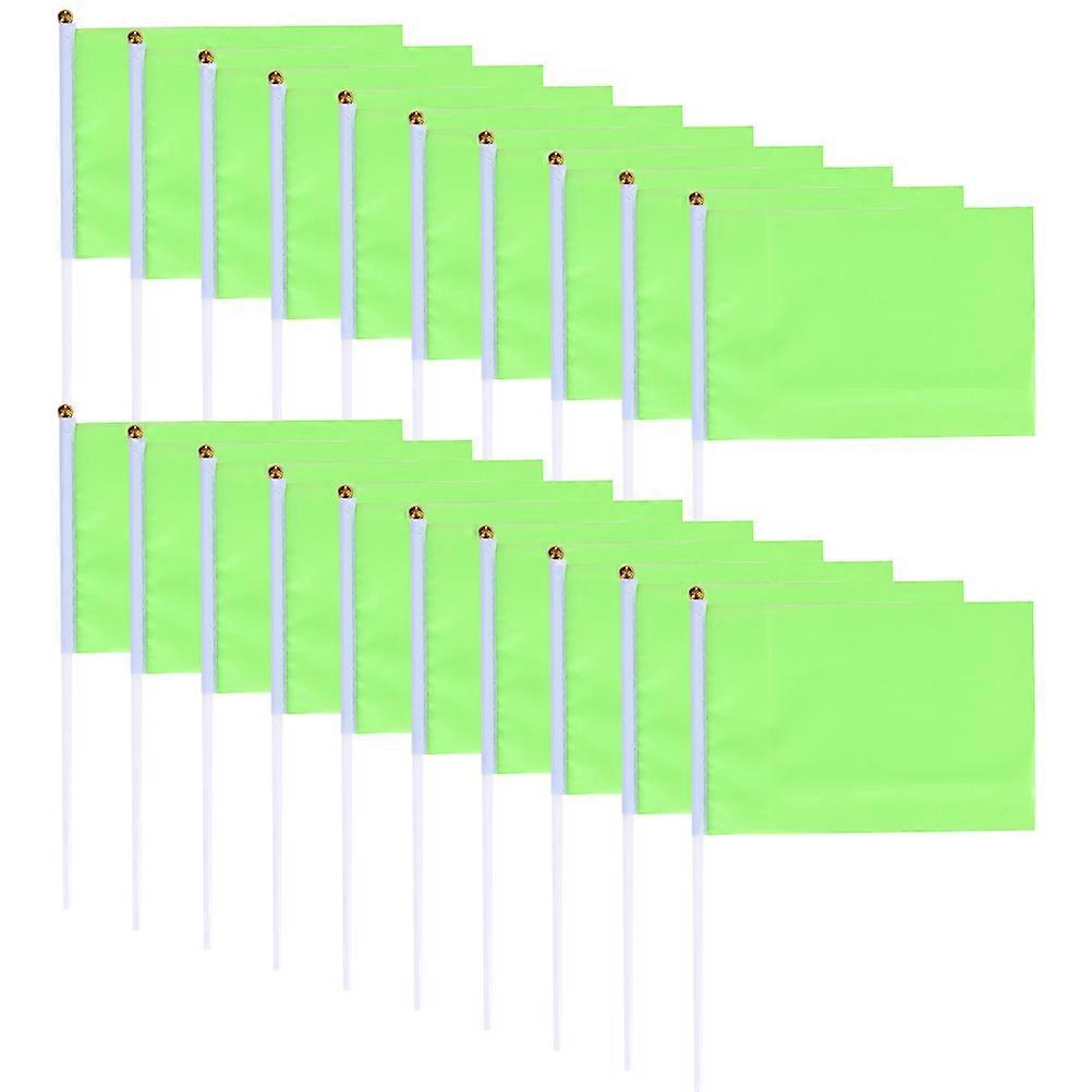Party Banner Green Square Flag Handheld Waving 300Pcs