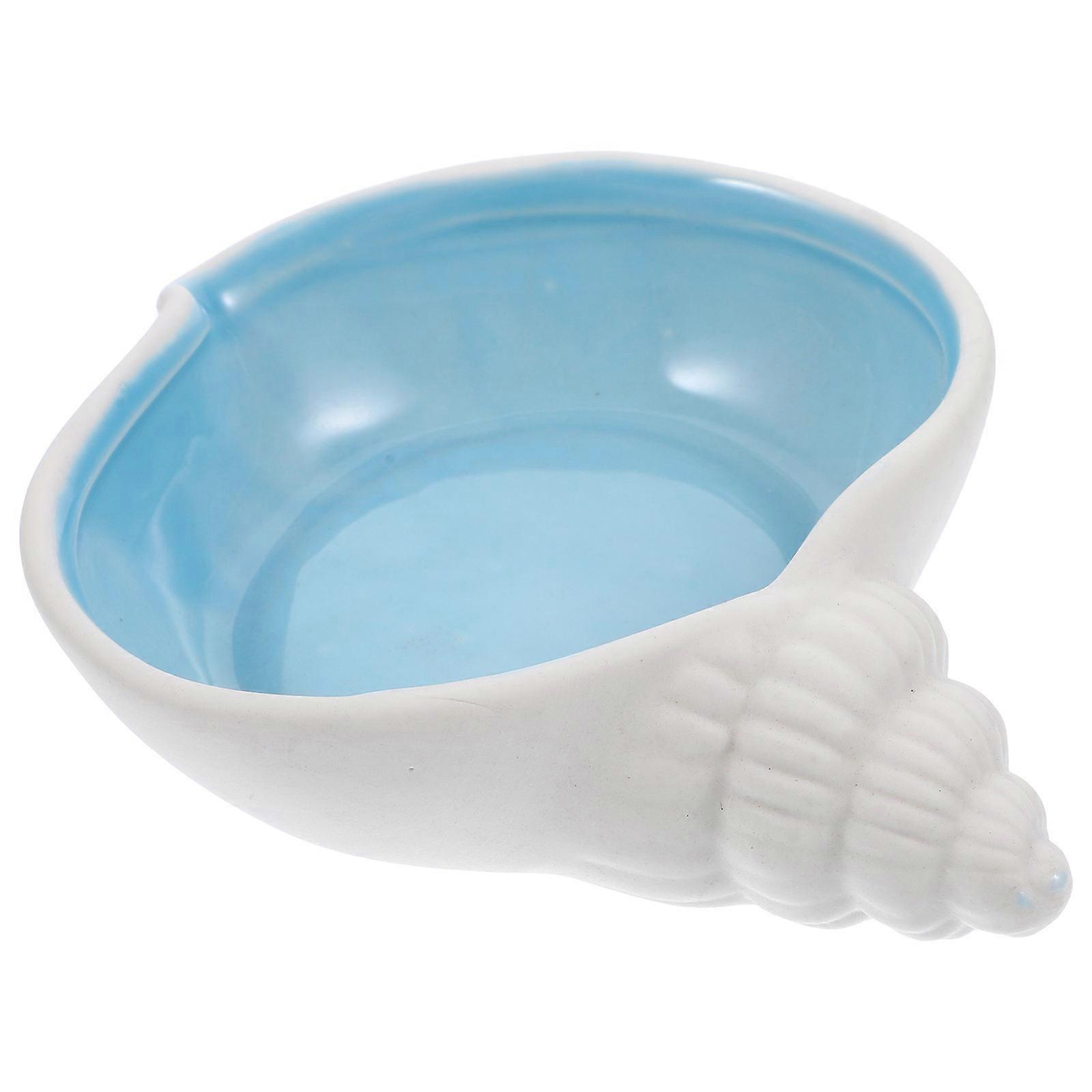 4Pcs White Ceramic Conch Dish for Storage Use Decorative Key Bowls