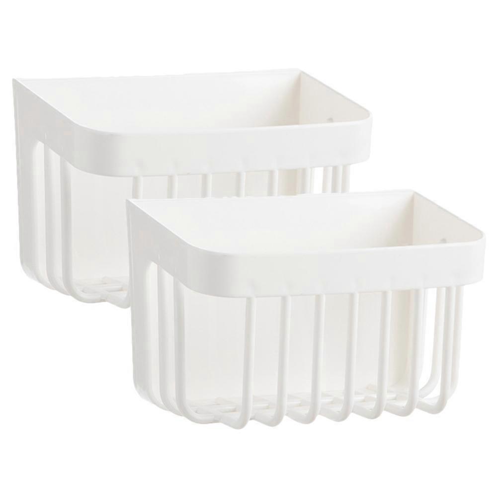 8 Pcs Wall Mounted Adhesive Rack Ideal For Bathroom Storage Featuring Floating Design And Large Capacity To Maximize Space