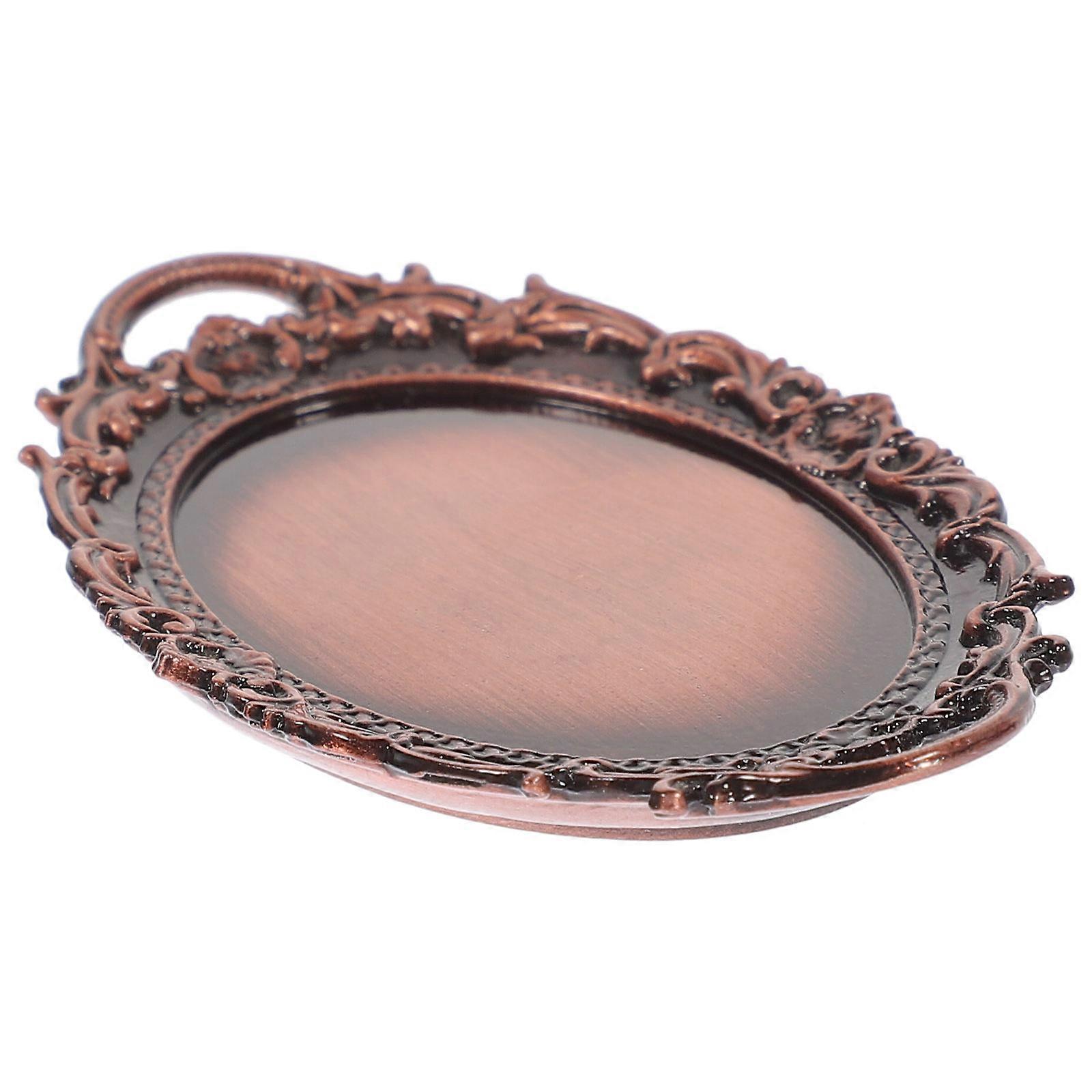 Red Miniature Tray Model Simulation For Mini House Decoration Suitable For DIY Crafters 5Pcs