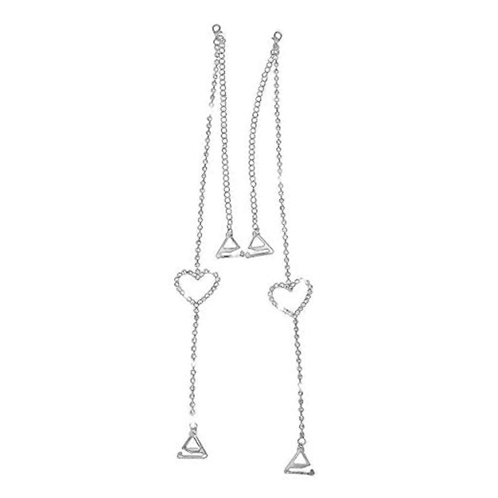 Decorative Bra Straps Replacement Heart Shape Dual-Chain Adjustable