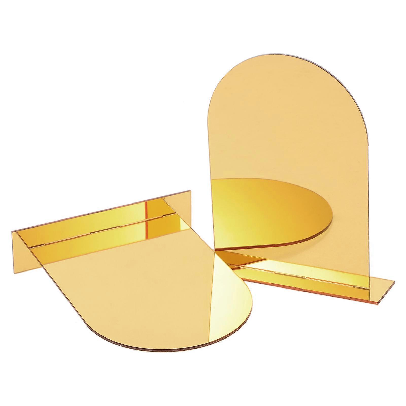 Decorative Orange Acrylic Bookends for Study Use 4Pcs Book Holders