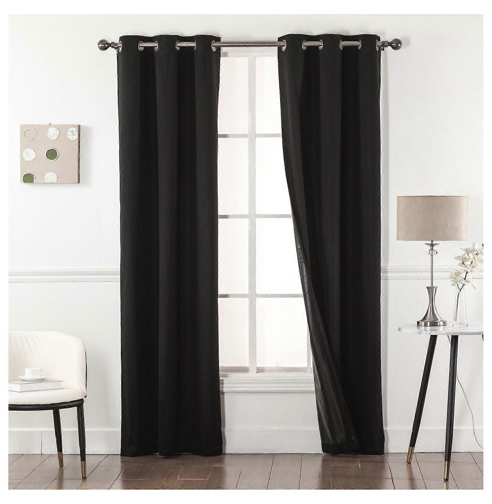 100% Blackout Window Curtains - Black Back & Grommets - 7 COLORS - 4 SIZES!!!