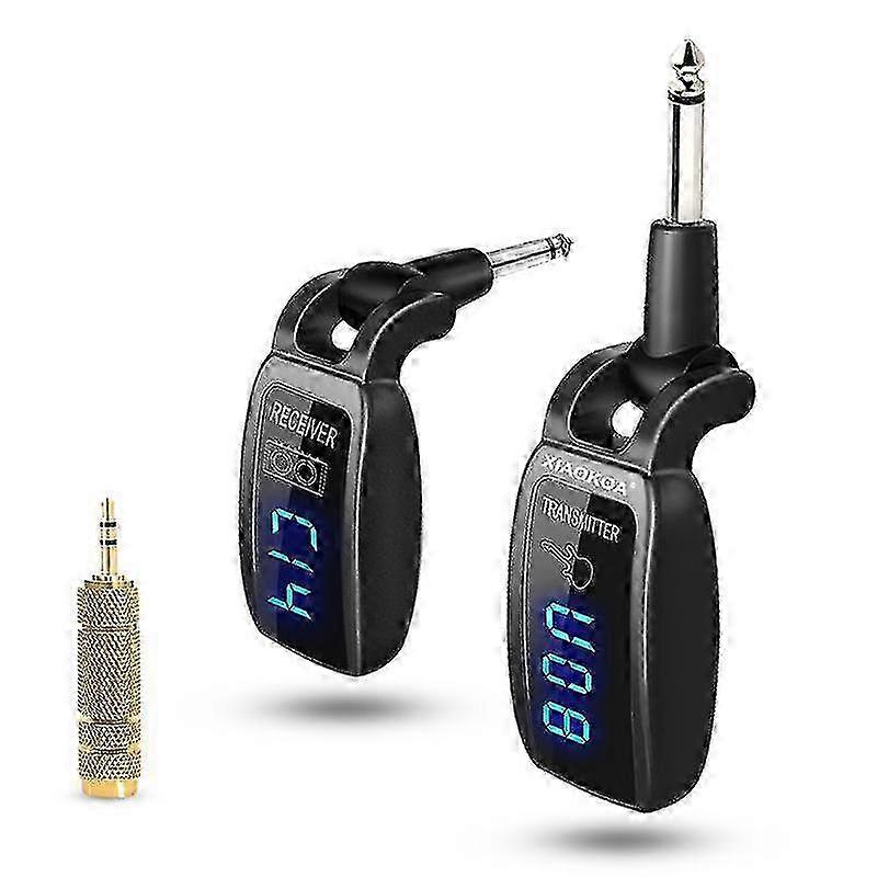 Xiaokoa Wireless Guitar System Rechargeable Upgrated Led Screen 15 Channels Uhf Wireless Guitar Transmitter Receiver For Electri 25-26