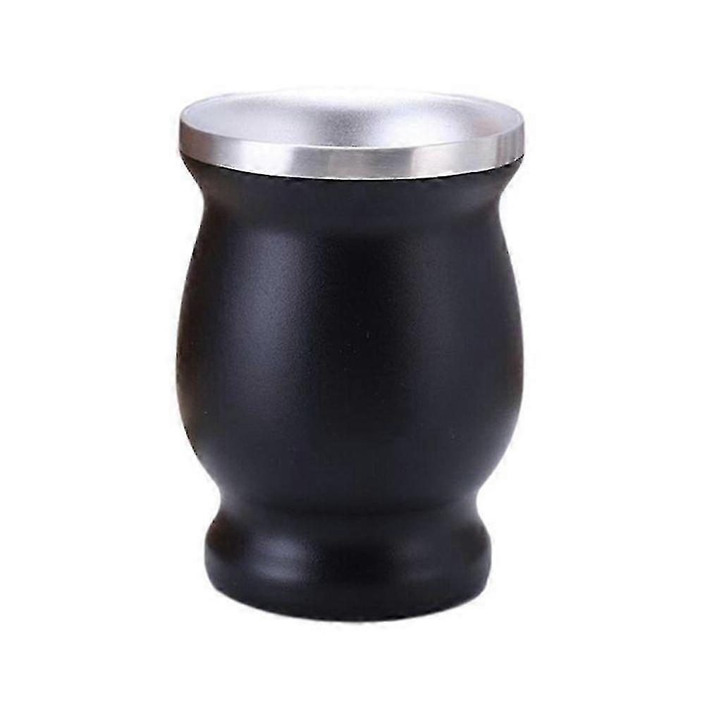 Isolerad tekopp i rostfritt stål, formad som kalebass (svart, 230 ml) 1 styck