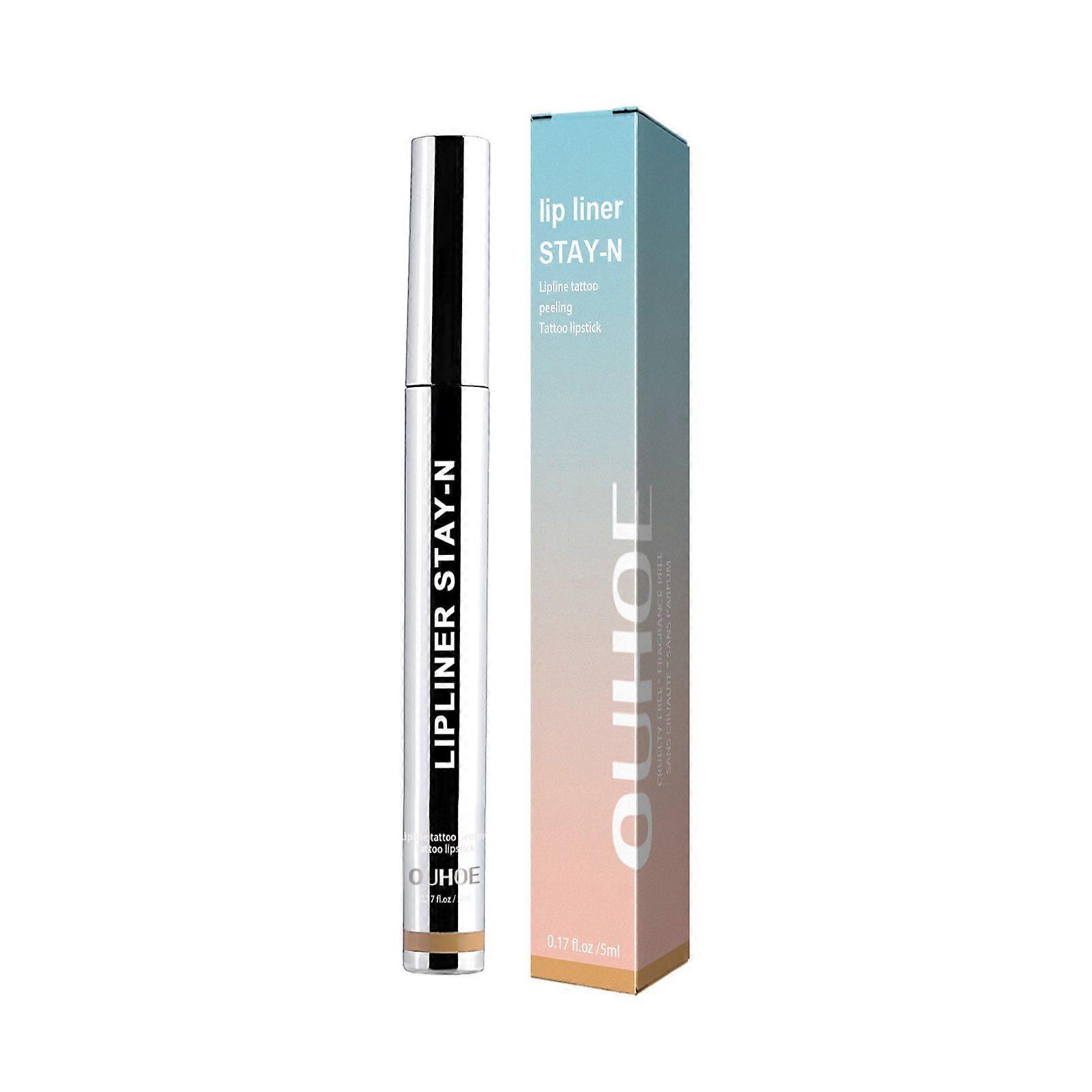 OUHOE Stripping Lip Liner (Light Brown) Enriches Lip Lines, Highlights Lip Color Without Makeup Smudging. Stripping Lip Liner