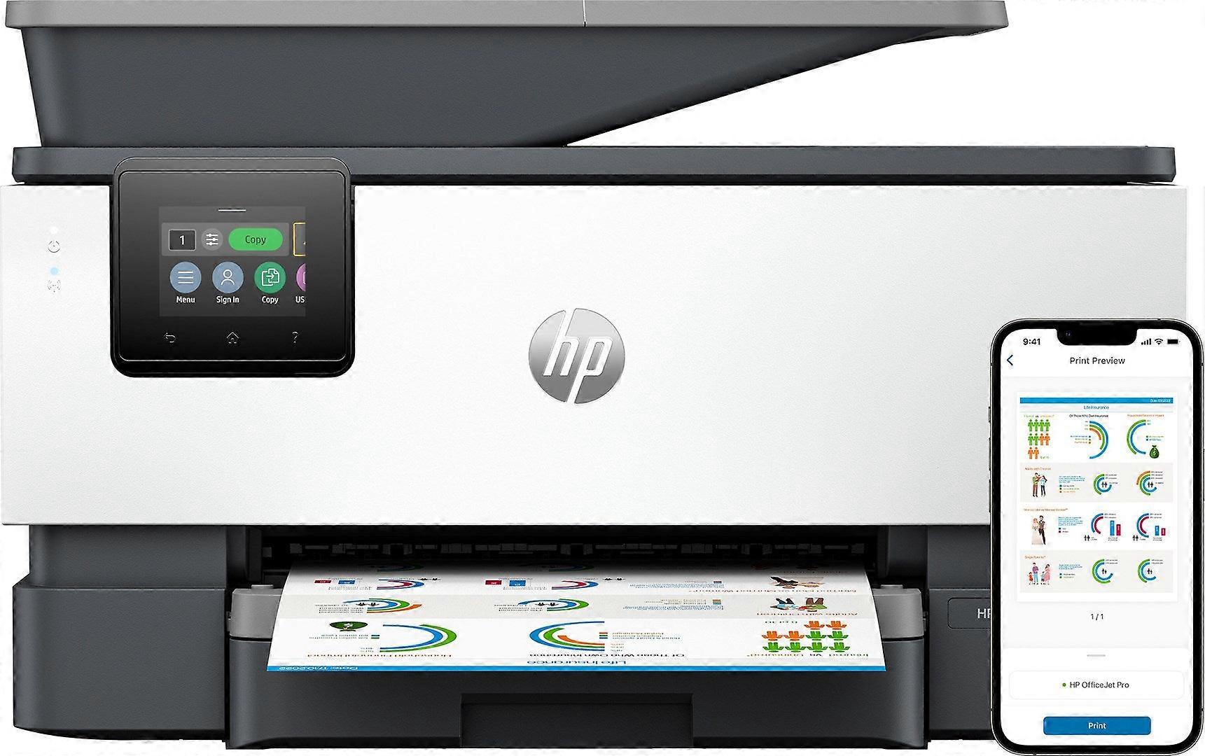 Hp Officejet Pro 9120b Wireless All-in-one Color Printer, Two-sided Printing; Copier, Scanner
