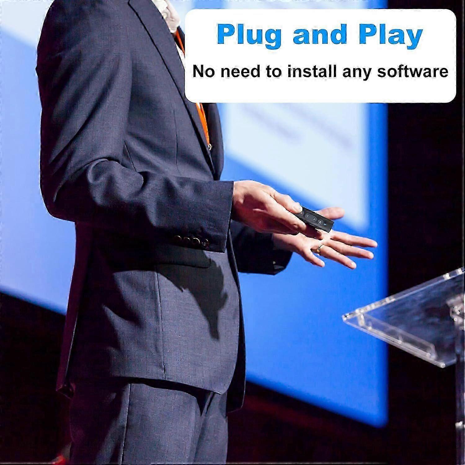 USB-A/USB-C Presentation Clicker for PowerPoint Presentations Pointer, Wireless