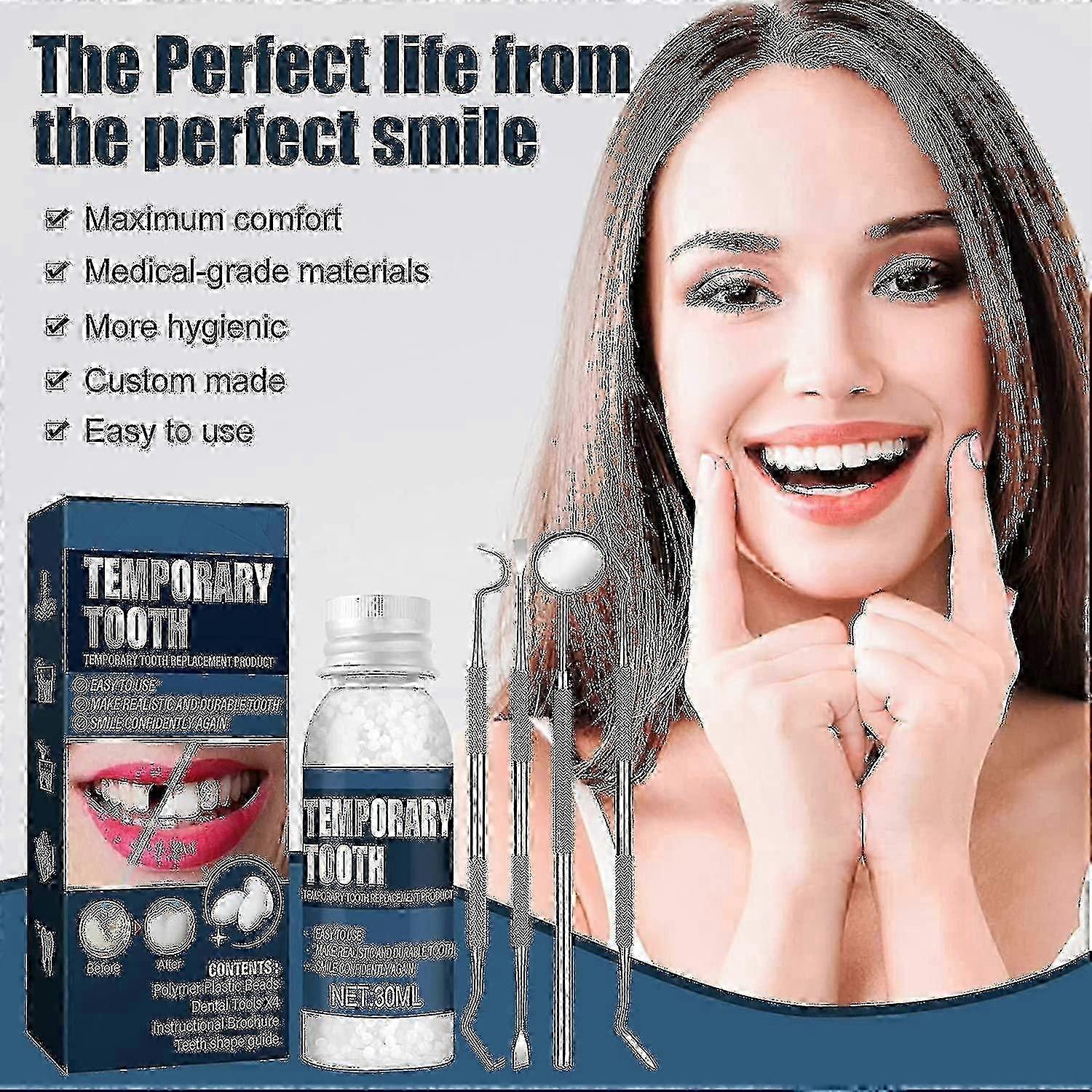 Tooth Repair Kit, Temporary Teeth Filling Repair Kit, Fixing The Missing And Broken Tooth Replacements Restore Your Smile