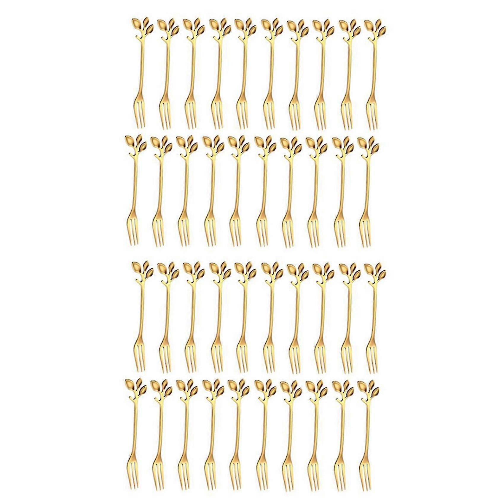 40pcs Stainless Steel Flatware Fruit Fork Dinnerware Appetizer Snack Dessert Fork Kitchen Tableware