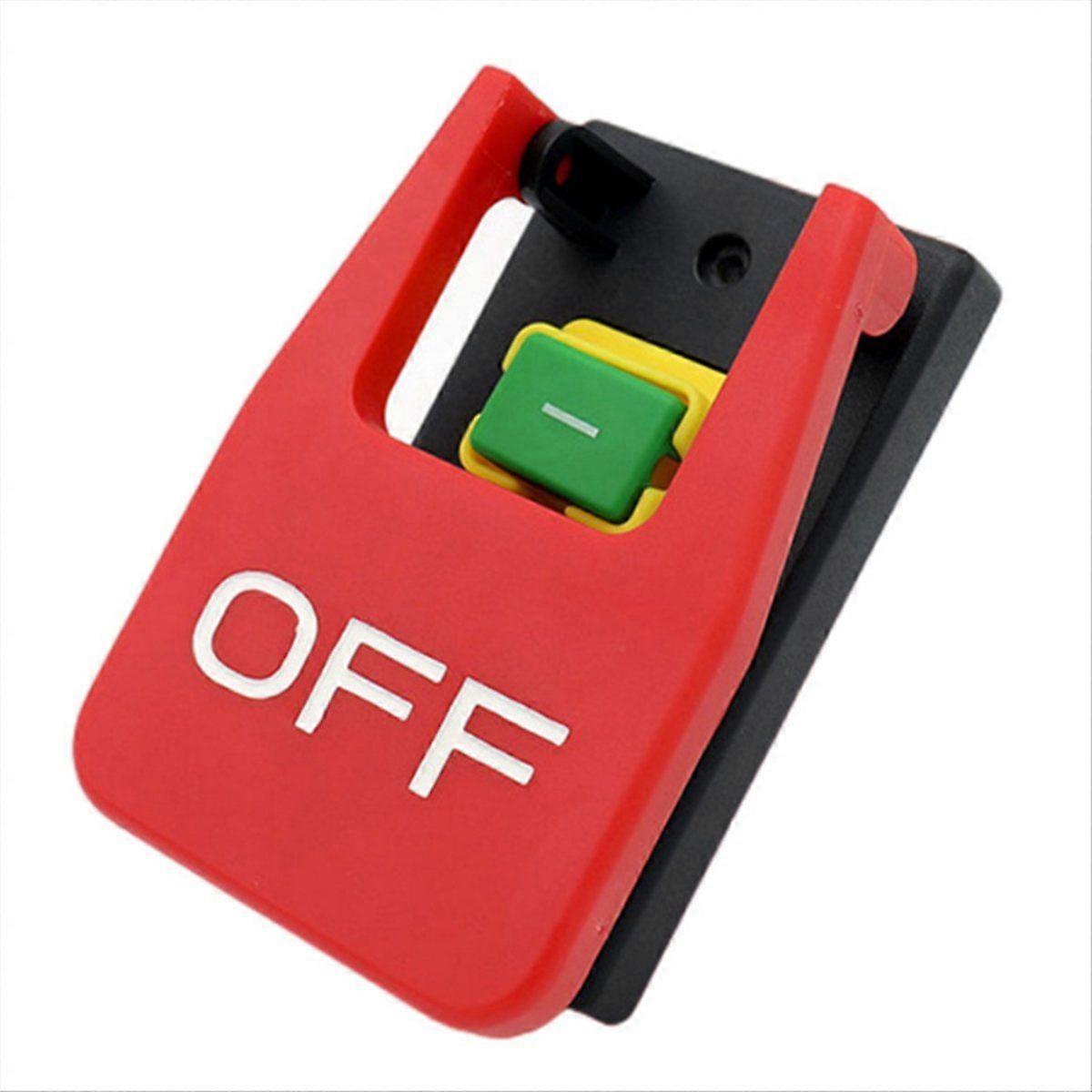 4Pin Off on Red Cover Emergency Stop Push Button Switch 250V 16A Power-Off Protection Electromagnet