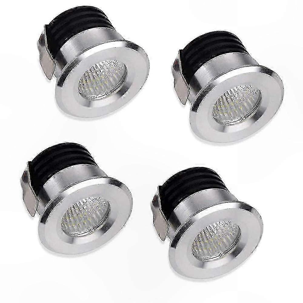 4-Pack Mini Recessed LED Spots, 3W Warm White, Display Case Lighting, Indoor Use, Plasterboard Mount, Energy Class A++