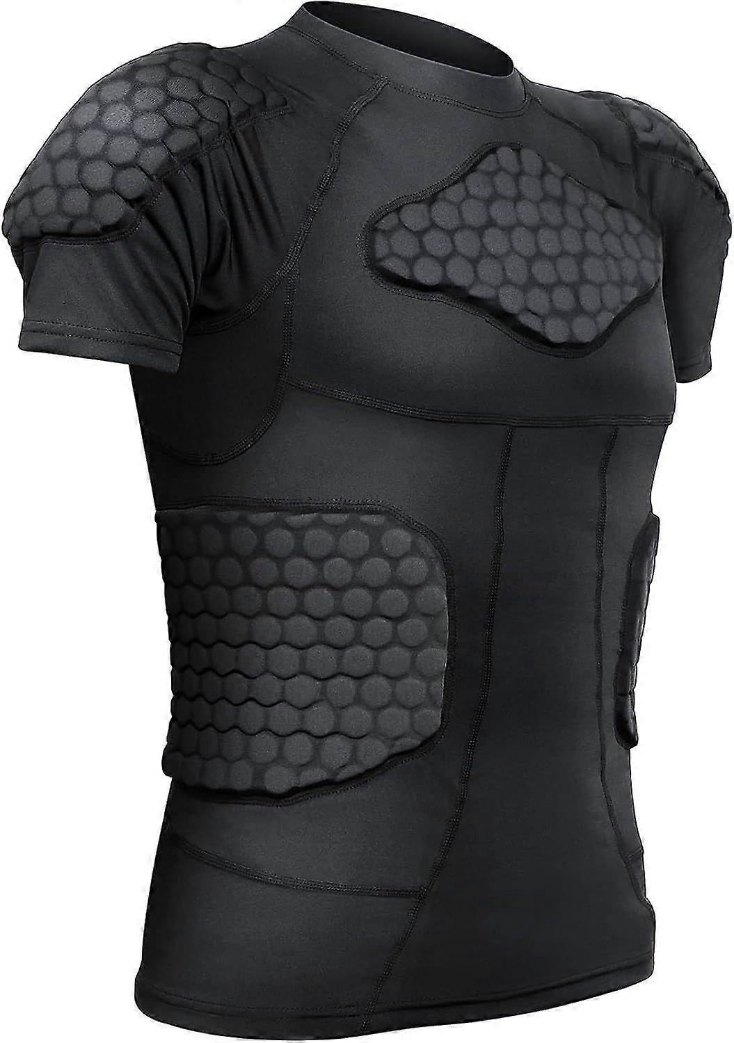 Qilk Sports Hommes Choc Éruption cutanée Compression Chemise rembourrée Football Basketball Équipeme