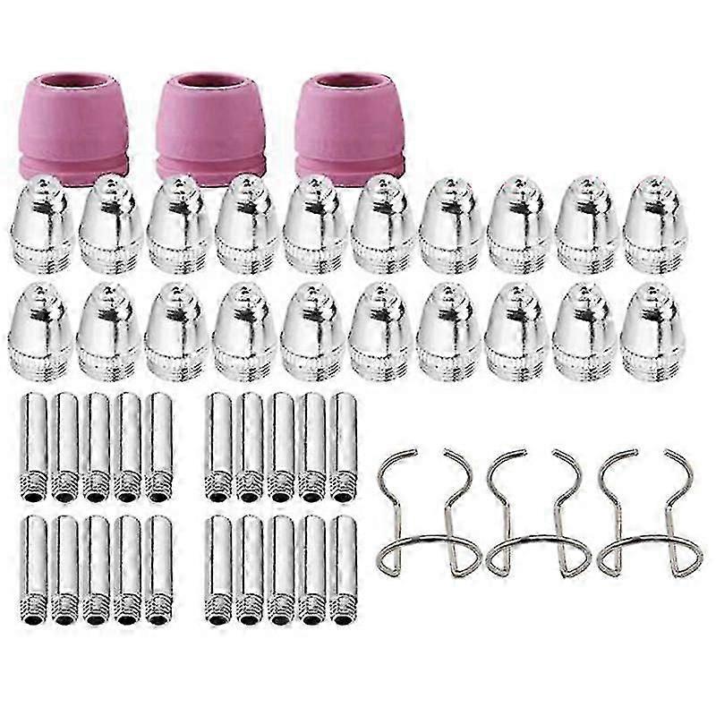 46pcs For Sg-55 -60 Wsd-60 Plasma Cutter Consumables Kit Plasma Cutting Torch Tip Nozzles Electrode