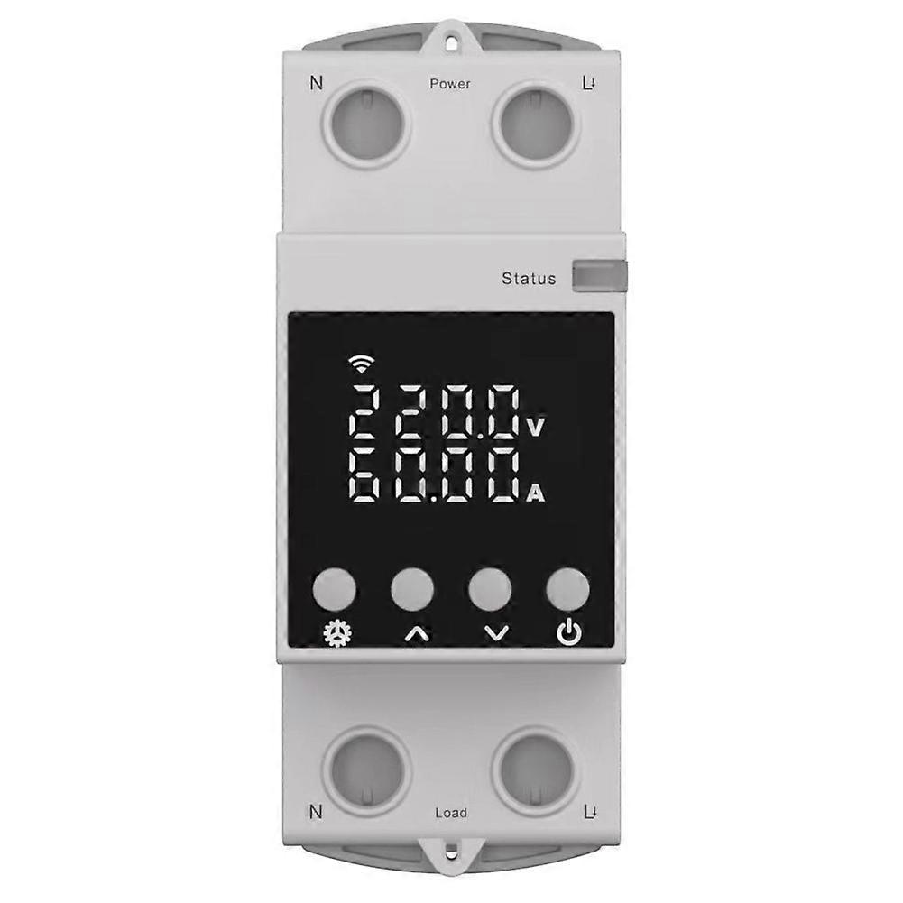 Tuya WiFi Relay LCD Display Adjustable Overvoltage, Undervoltage and Overcurrent Protector Smart Switch Remote Control