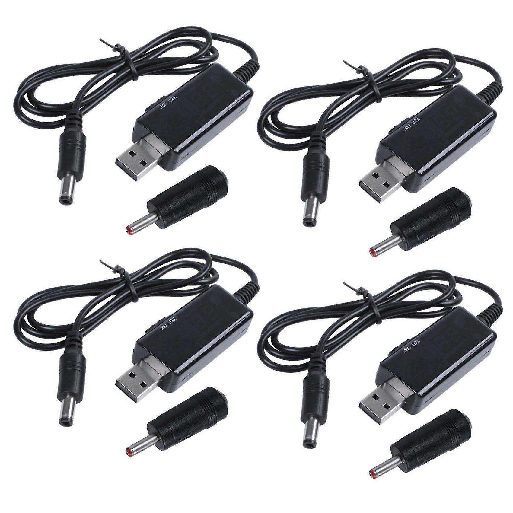 4X USB Boost Cable 5V Step Up to 9V 12V Adjustable Voltage Converter 1A Step-Up Volt Transformer DC 