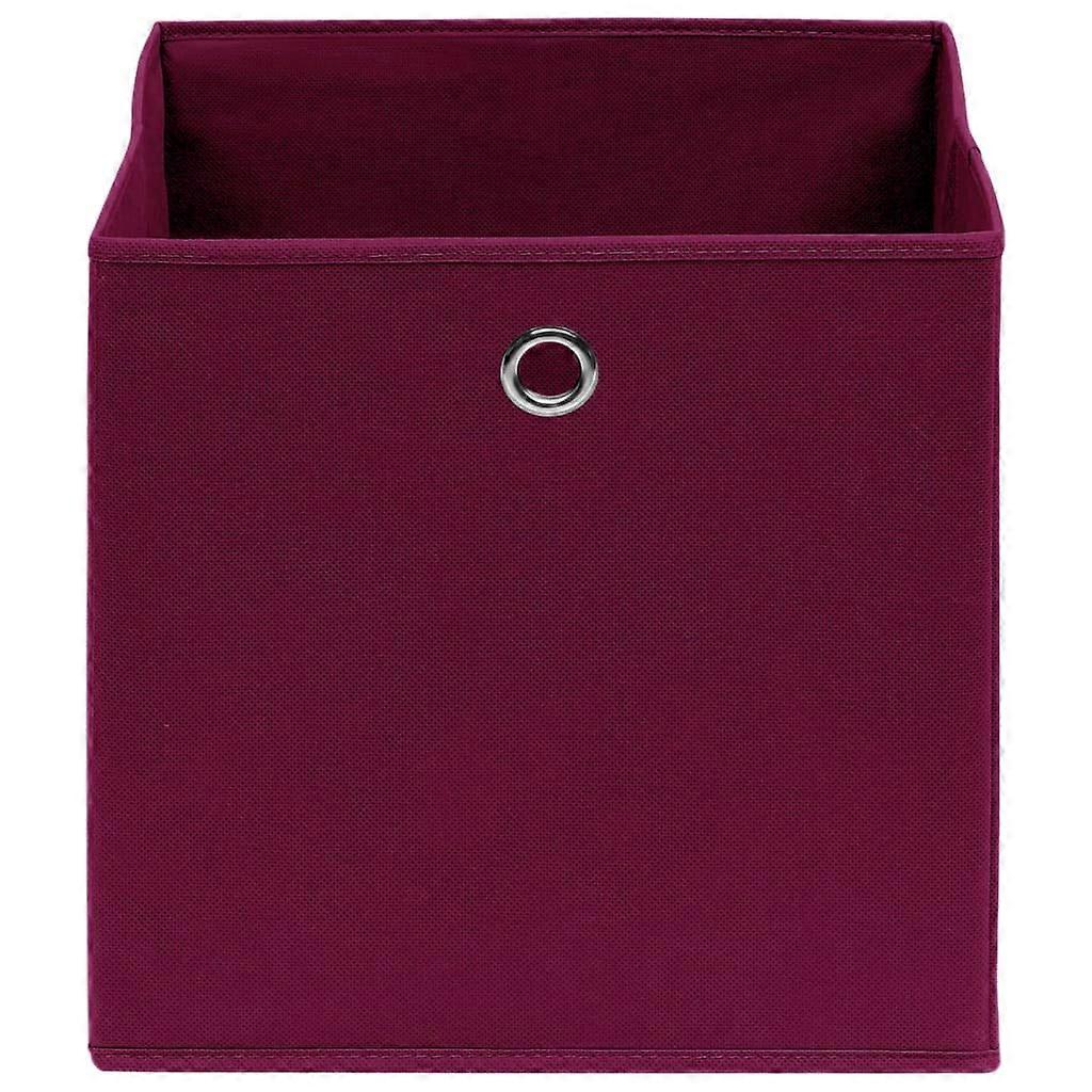 Storage Boxes Set of 4 NonWoven Fabric 11'x11'x11' Dark Red for Closet Shelf Organizer