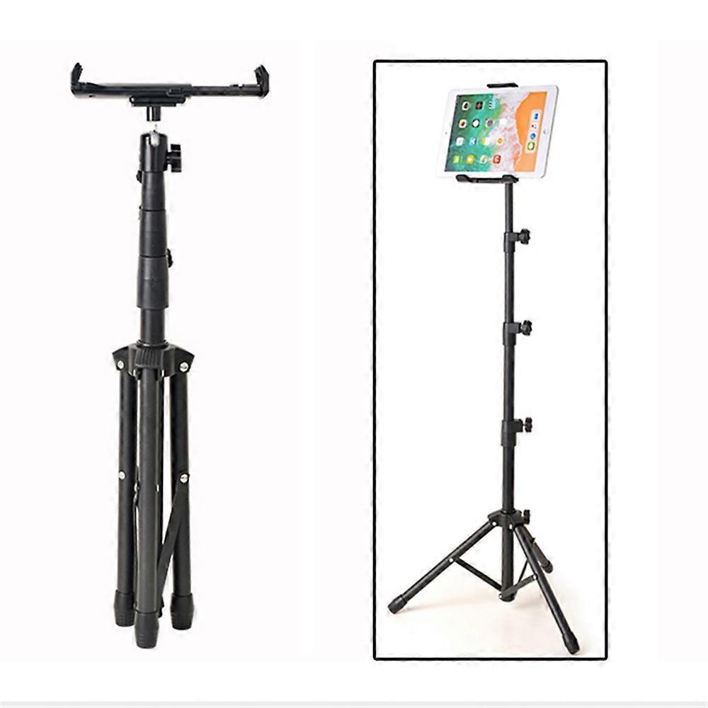 Tripod Mount Foldable Floor Stand Holder with Adjustable Height for 4-12 inch Tablet and Smartphone
