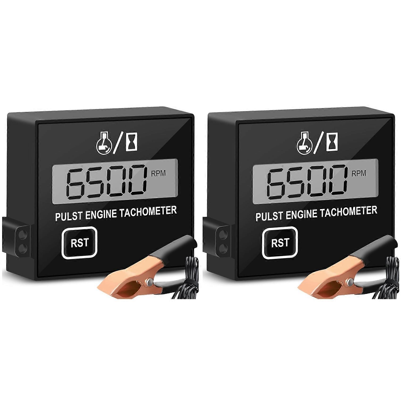 2X Digital Chainsaw Tachometer Small Engine Tachometer Digital Display Pulse Speedometer Electronic Tachometer