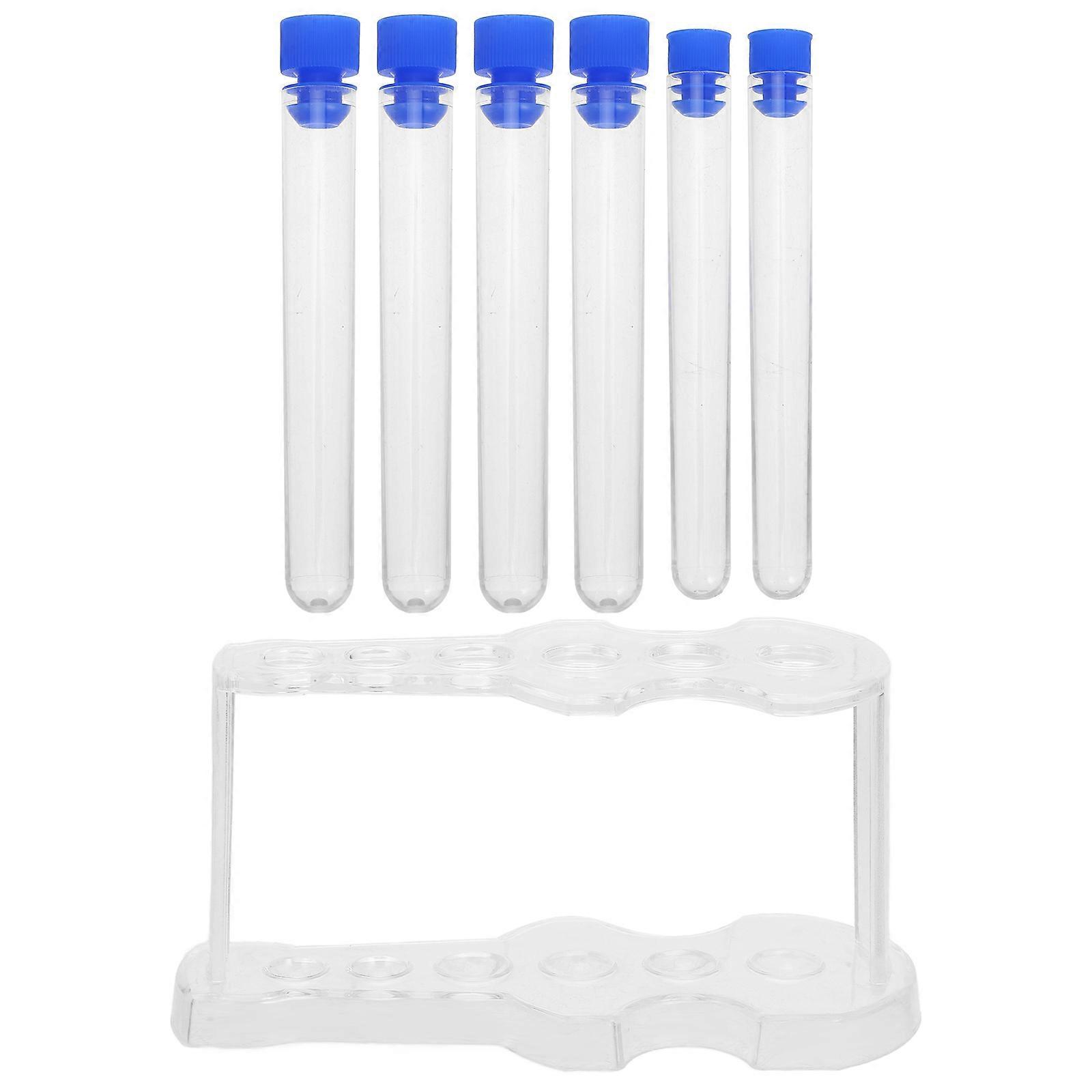 Lab Tubes Test Tube Holder for Laboratory Use 1Set with 6-Hole Rack