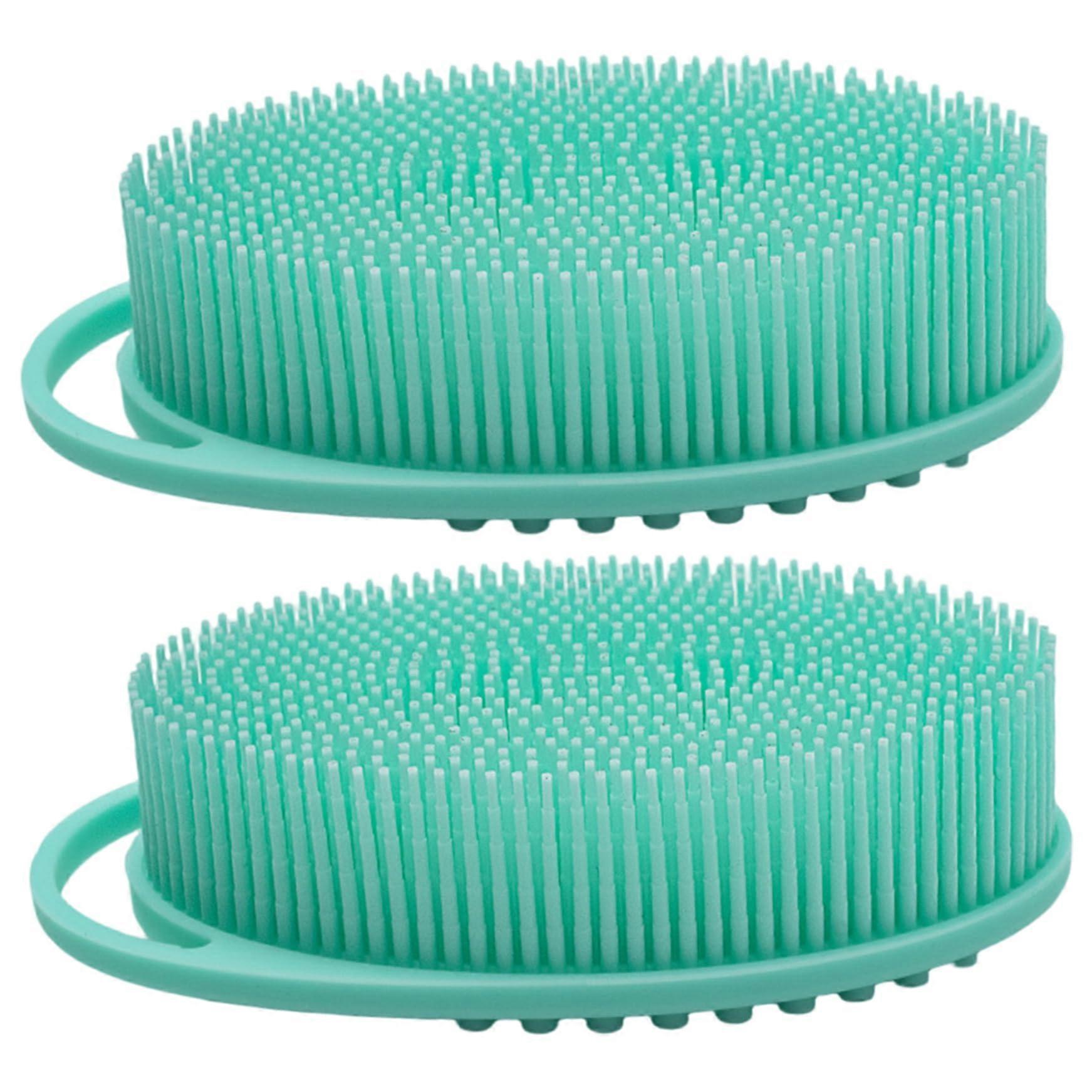 2Pcs Silicone Body Scrubber with Handle for Gentle Exfoliation and Sensitive Skin Shower Use