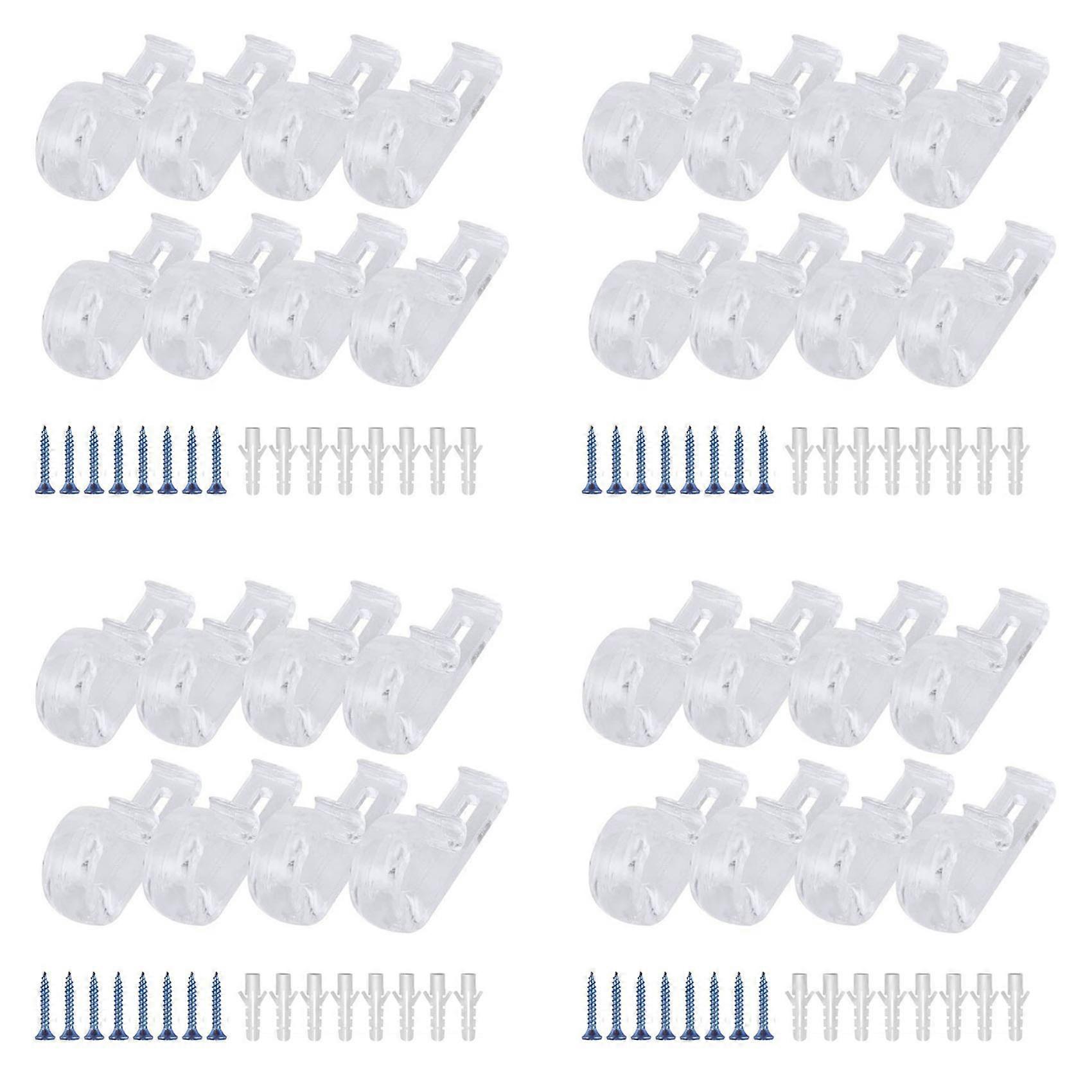 32Pcs Curtain Clear P Clips Hook,Roller Blind Clips Child Safety Chain Cord P Clip Hooks