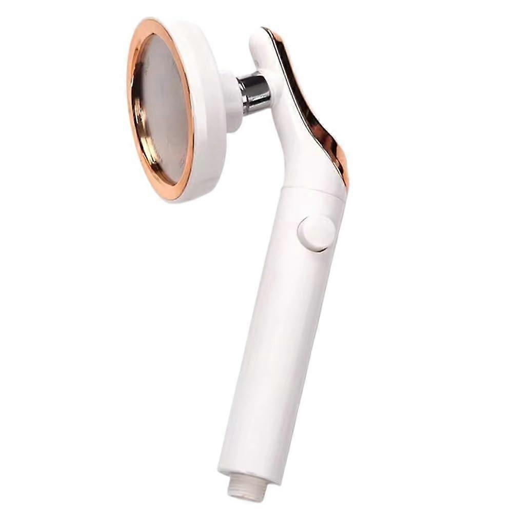 Pressure Shower Head Large Flow Water Saving OneKey Stop Nozzle for Bathroom White