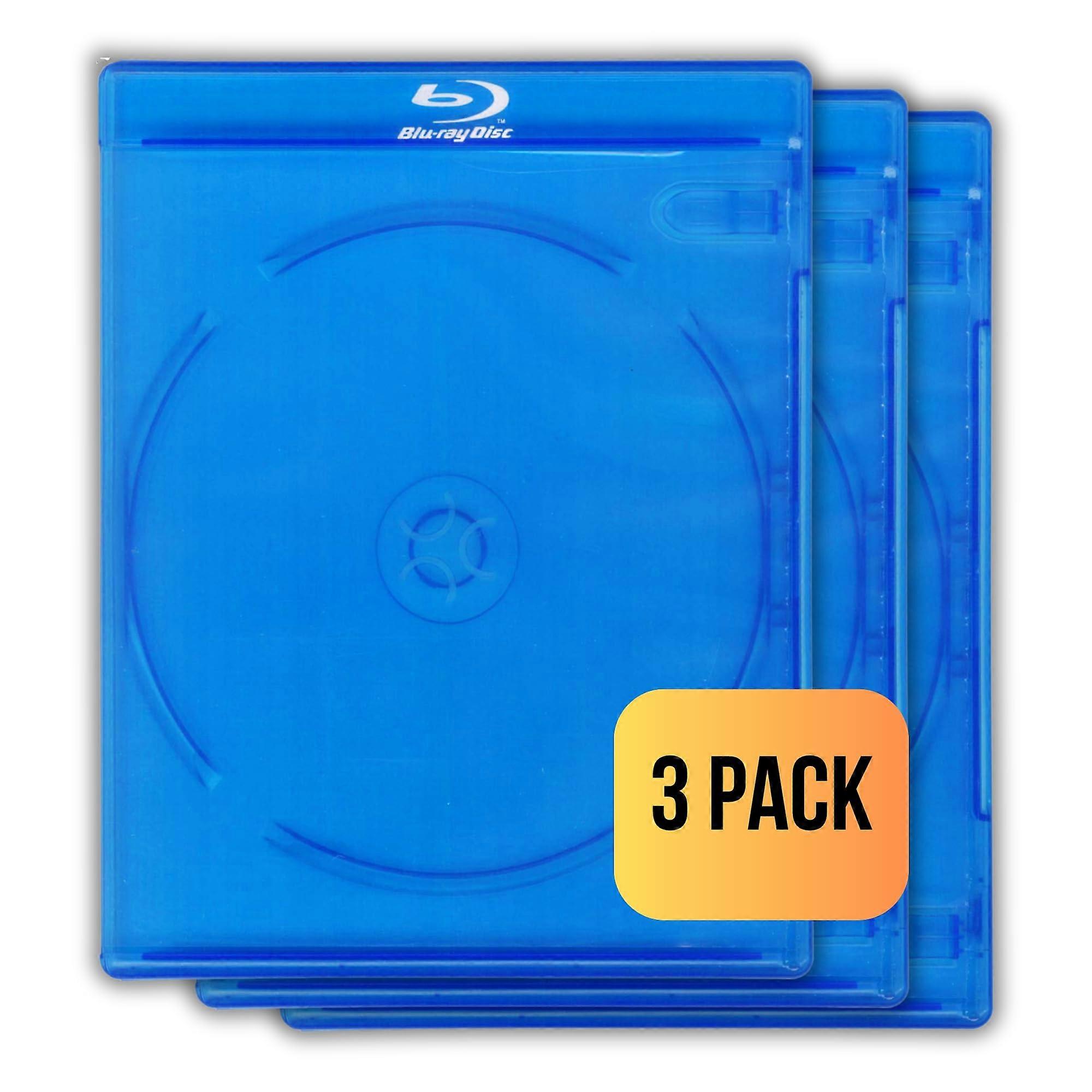 Bluray Replacement Cases 3 Pack 12mm Standard Single Disc Storage with StudioGrade Protection