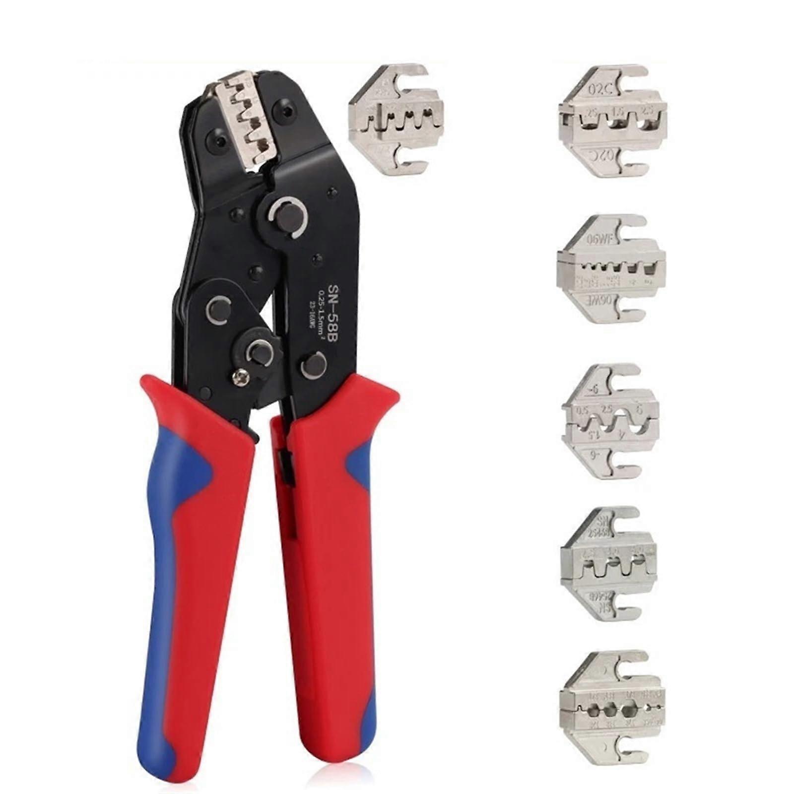 SN58B Ratcheting Crimping Tool with Interchangeable Jaws for MultiSize Wire Terminals