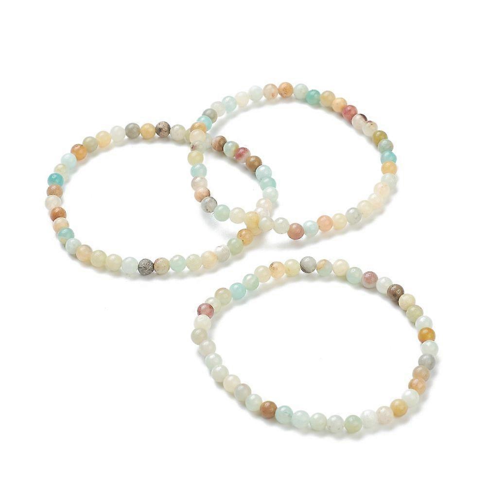 Natural Amazonite Beaded Stretch Bracelets Round Beads: 4~5mm Inner Diameter: 2-1/4 inch(5.65cm)