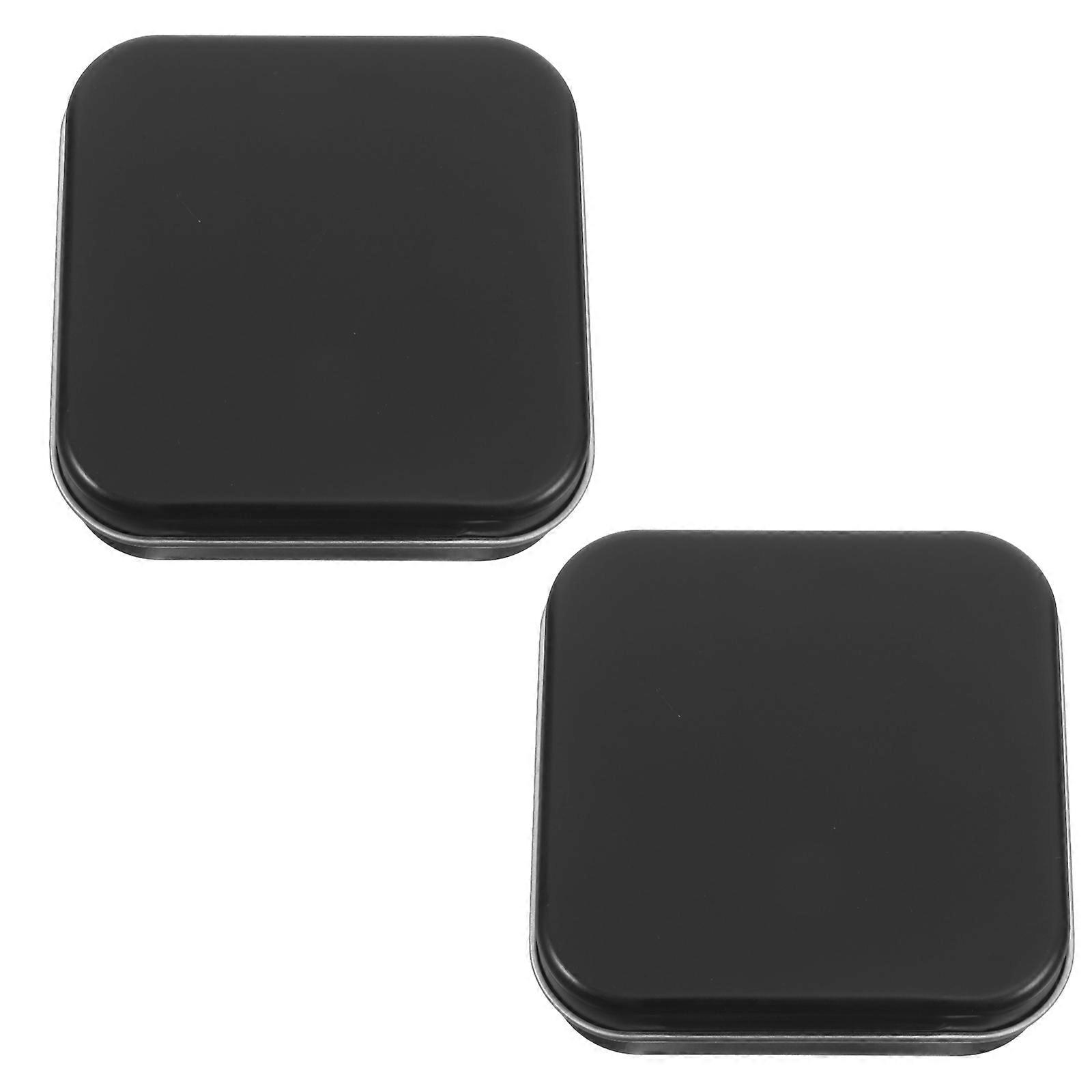 Iron Box Metal Tin Containers for Storage 2Pcs Cute Tiny Storage Cases