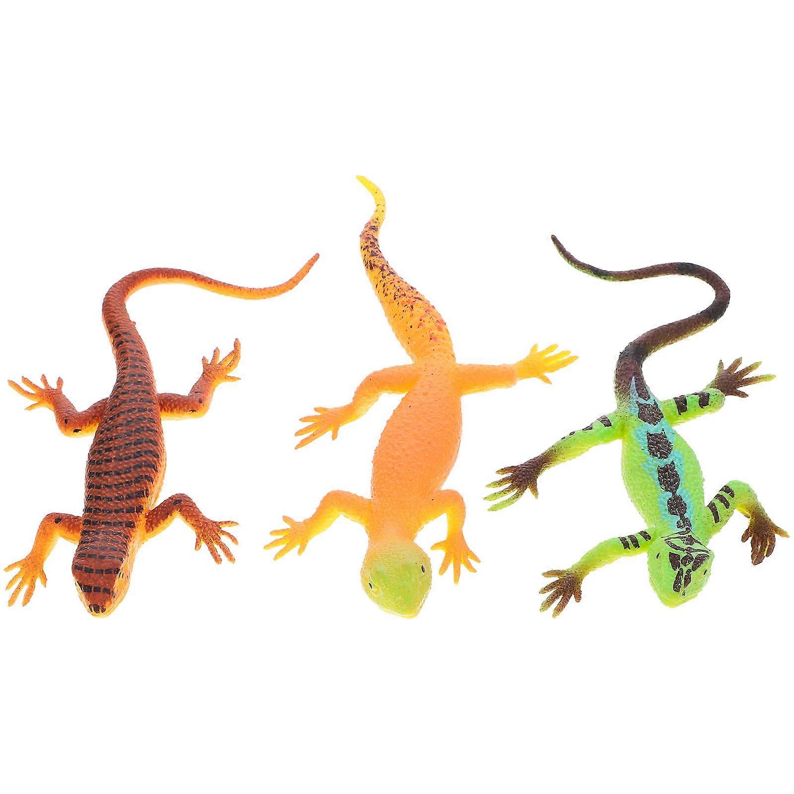 Fake Lizard Model 3Pcs for Party Use and Scientific Learning