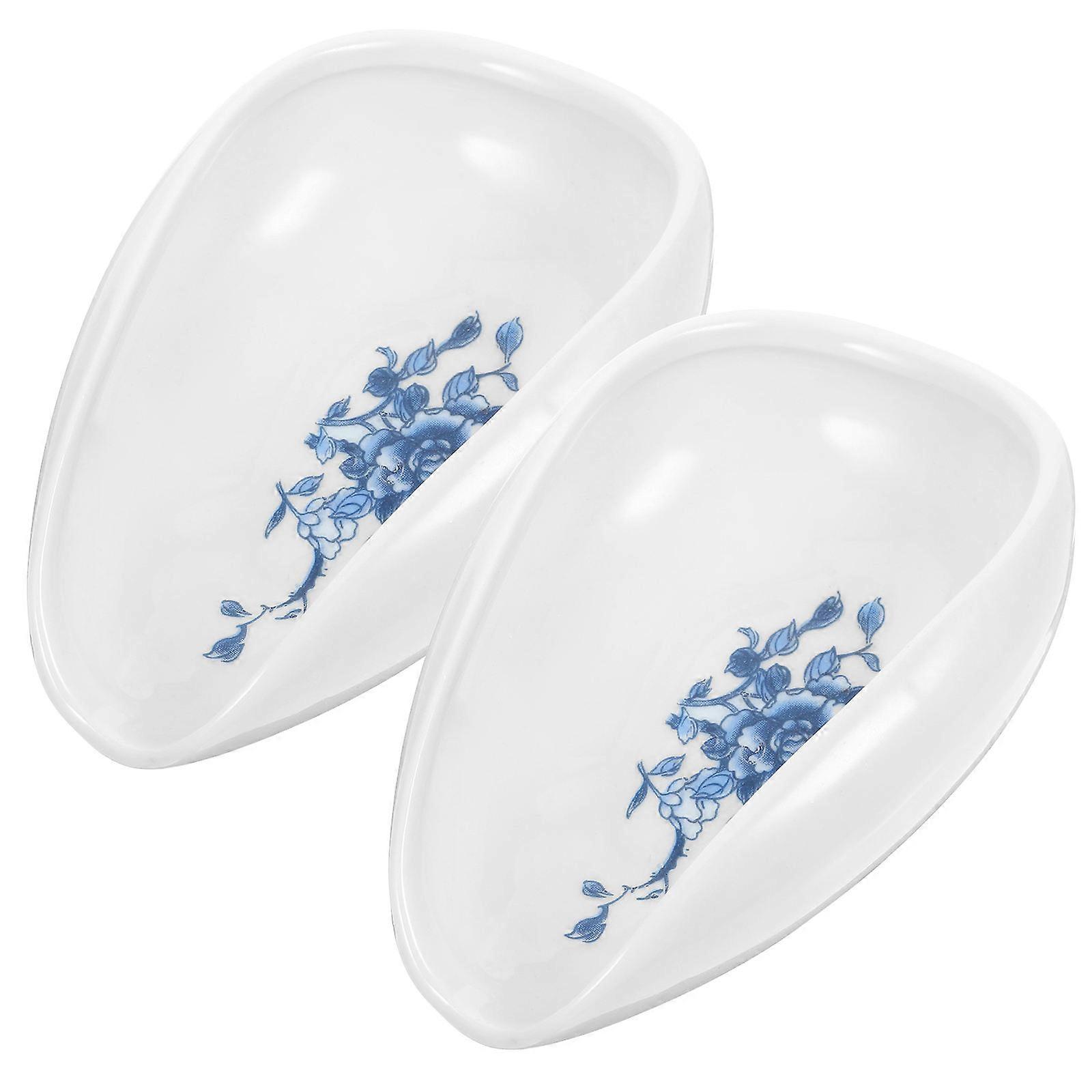 White Ceramic Tea Spoon for Practical Use 2Pcs Tea Scoops Set