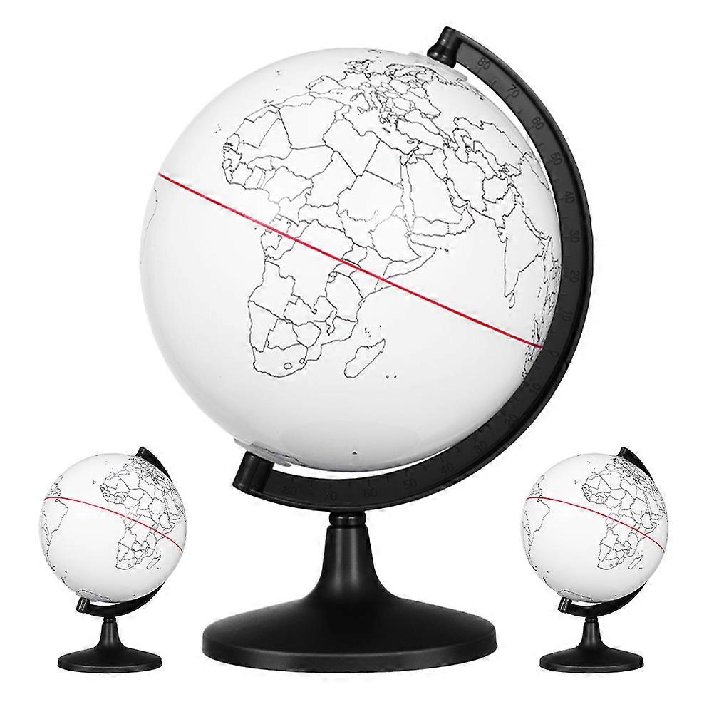 Unpainted Globe Model for Educational Use 3Pcs DIY Blank Globe
