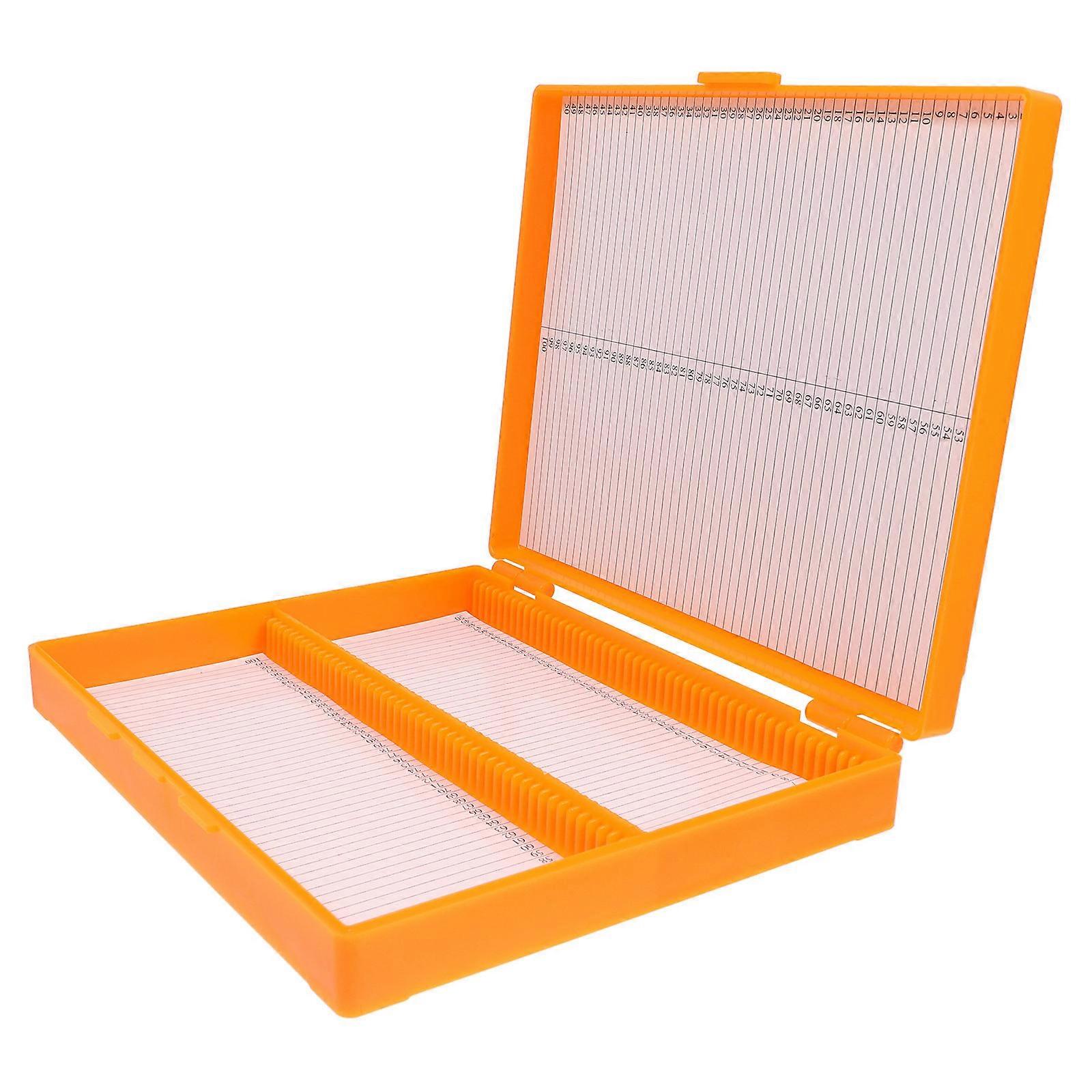 Microscope Slide Case Plastic Storage Box for Slides Holding 100 Pieces