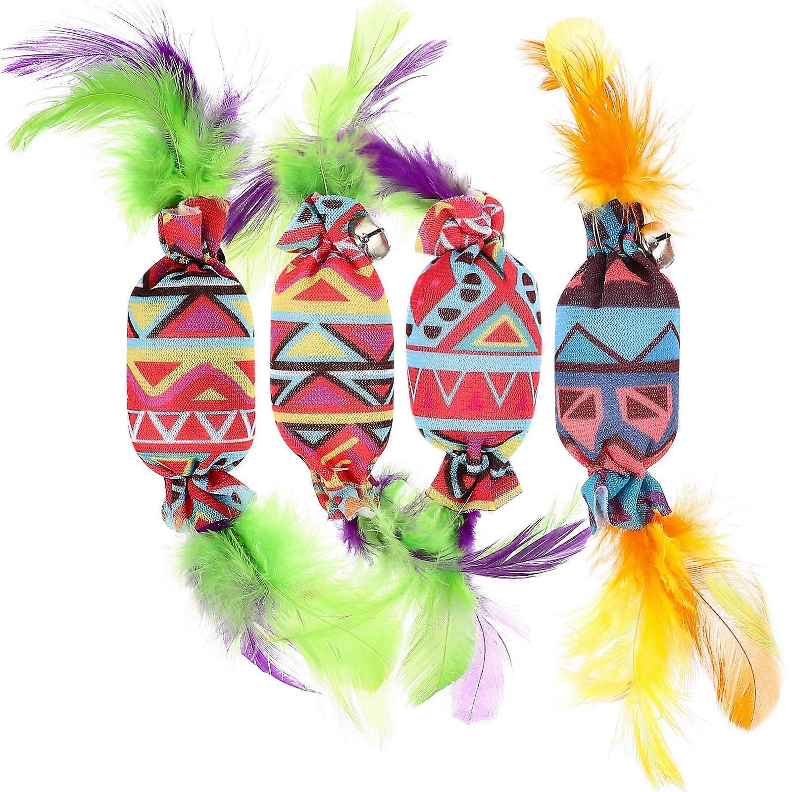 Interactive Cat Teasing Candies Toys with Bell and 4Pcs Pack