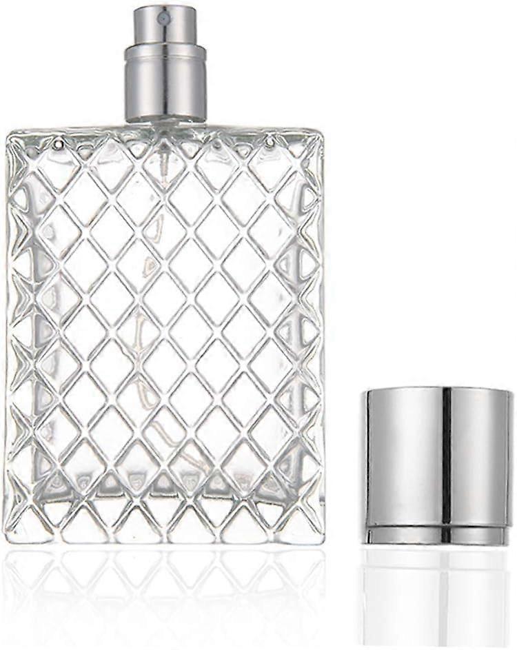 100ml Square Glass Perfume Spray Bottle Refillable Fine Mist Atomizer for Travel Use